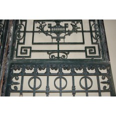 19th Century Paris Townhouse Hand Forged Wrought Iron Gate and Frame, Circa 1870’s