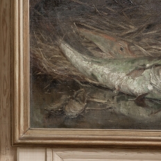 Antique Framed Still Life Oil Painting On Canvas