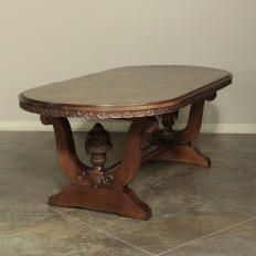 Italian Neoclassic Oval Walnut Dining Table