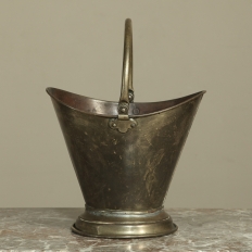 19th Century Brass Coal Basket