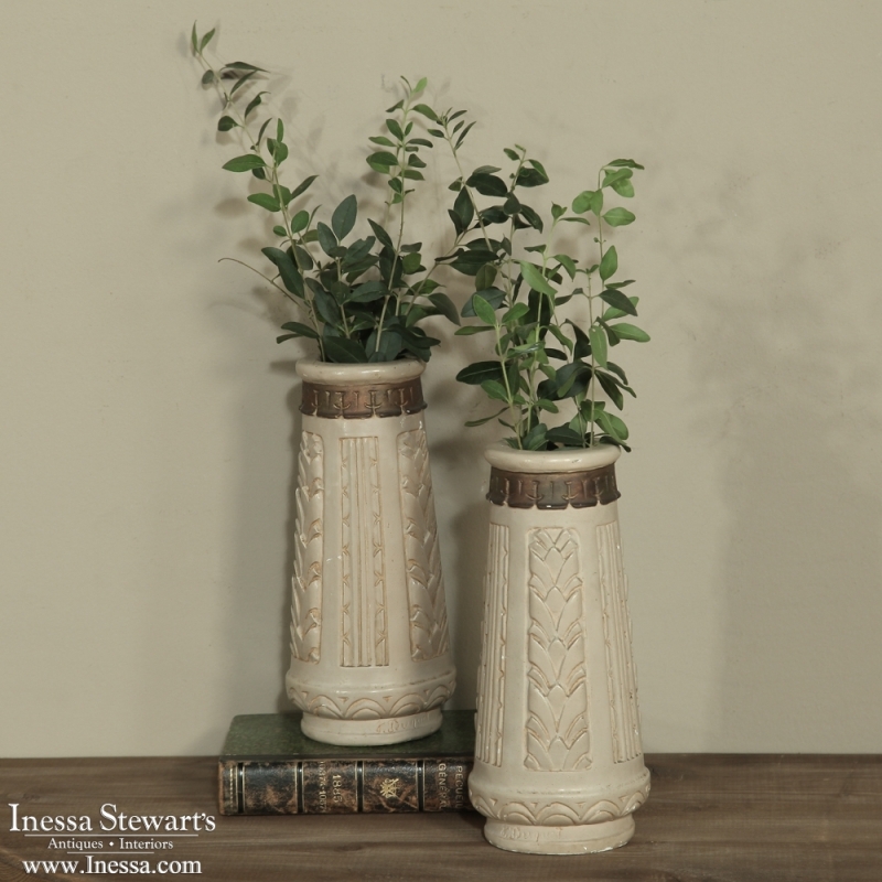 Pair Art Deco Earthenware Vases