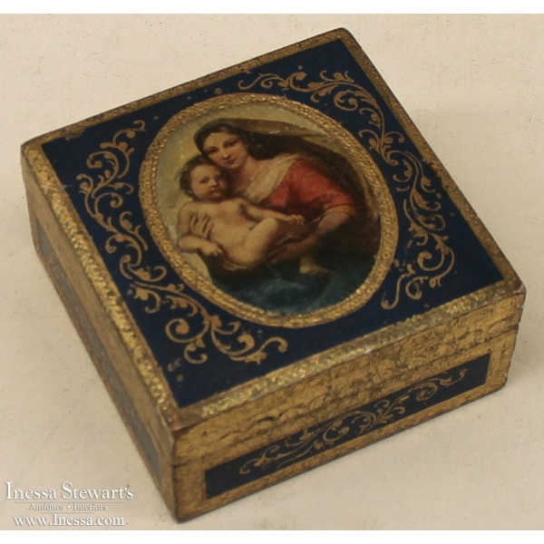 Italian Florentine Box with Rafael's Madonna