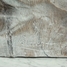 Antique Italian Hand Carved Signed Wood Venetian Carnaval Jester Statue, Signed - Woussente