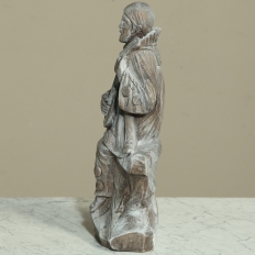 Antique Italian Hand Carved Signed Wood Venetian Carnaval Jester Statue, Signed - Woussente