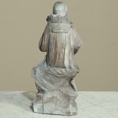 Antique Italian Hand Carved Signed Wood Venetian Carnaval Jester Statue, Signed - Woussente