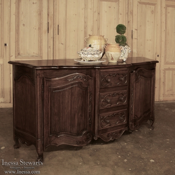 Country French Serpentine Normandy Walnut Buffet