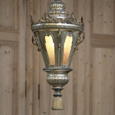 19th Century Venetian Silverplated Brass Lantern Chandelier
