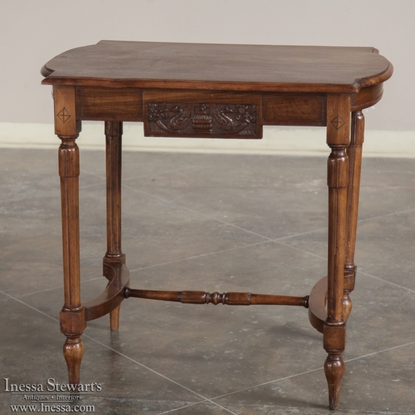 Antique Italian Neoclassical Walnut End Table