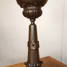 19th Century French Brass Candlestick Lamp