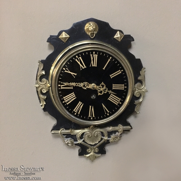 19th Century Napoleon III Period Slate & Bronze Clock